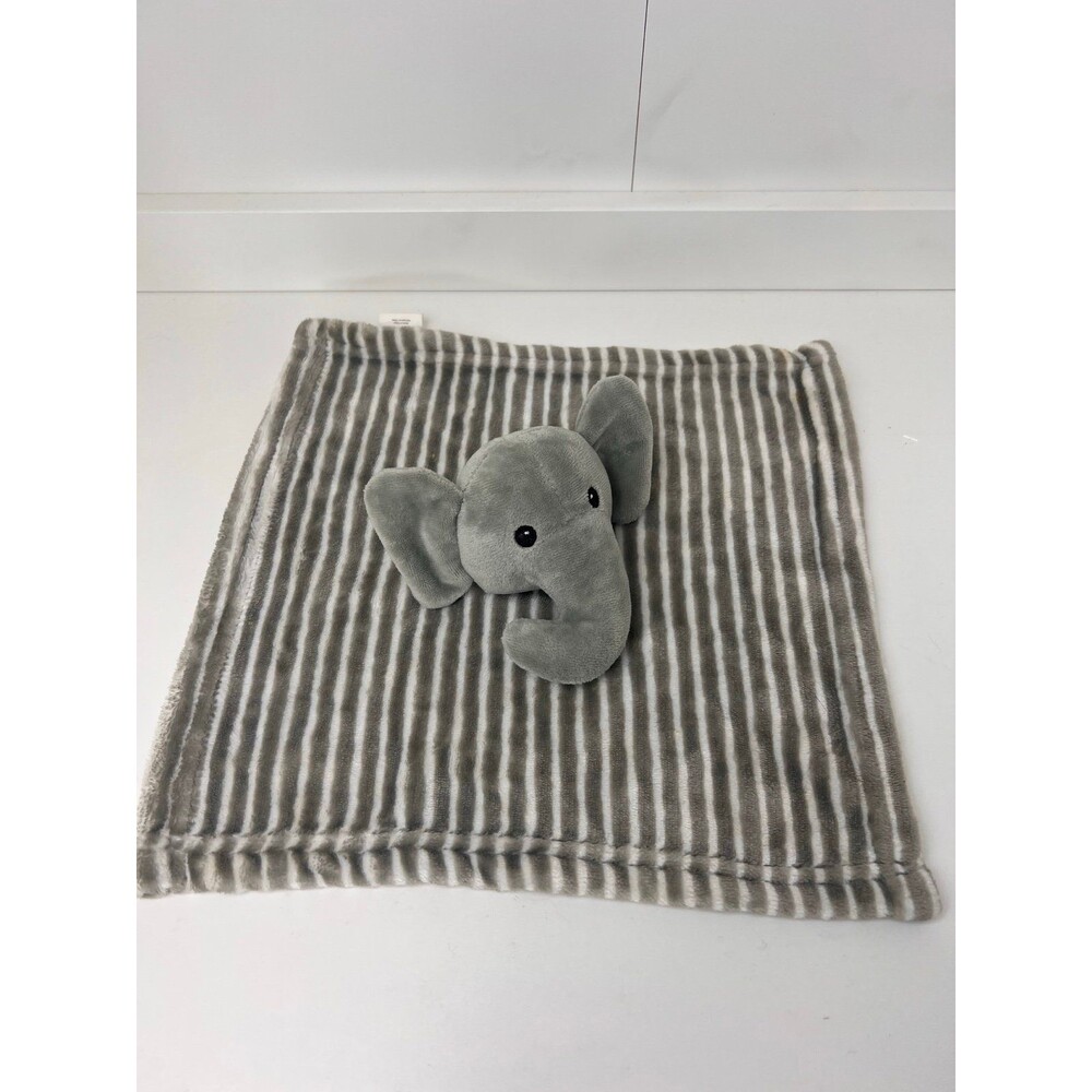 Lila & Jack Elephant Gray Stripes Security Blanket/Lovey